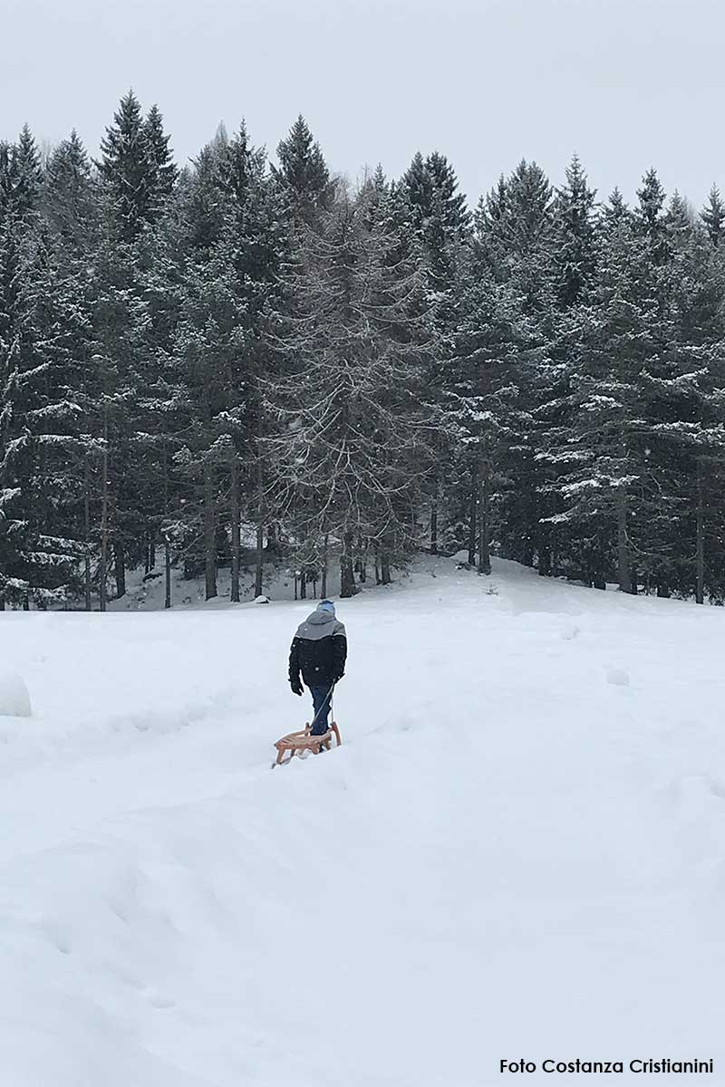 Sci, ciaspole e molto altro Eggental per ammirare le Dolomiti che si colorano di rosso. Foto Costanza Cristianini