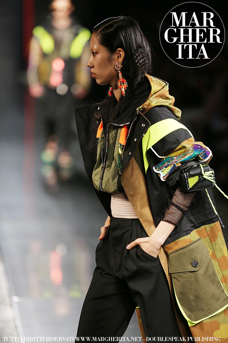 Acconciatura party estate 2019. Sfilata: Dsquared2. Foto: Mauro Pilotto