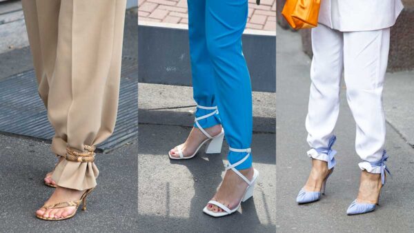 Megatendenza moda primavera estate 2020. lacci alla caviglia, piedi nudi e pedicure! Foto Charlotte Mesman