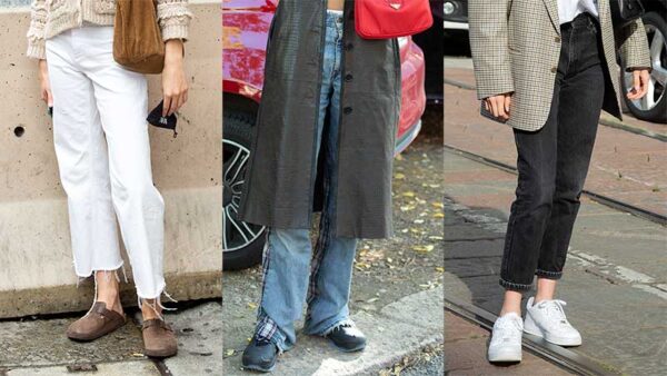Tendenze moda streetstyle autunno inverno 2020 2021. Tre jeans look da provare. Foto: Charlotte Mesman
