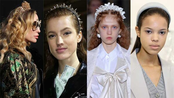 Accessori moda donna inverno 2020 2021. Cerchietti per capelli luccicanti, bellissimi, divertenti