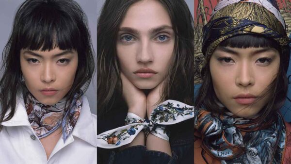 Moda donna autunno inverno 2021 2022. Ispirazione Dior: ecco come portare il foulard - Photo Courtesy of Dior