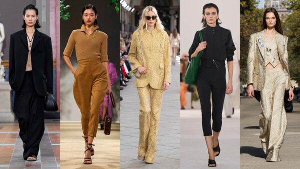 Le principali (e più recenti!) tendenze pantaloni donna per il 2024 - Photo courtesy of Valentino, Max Mara, Ermanno Scervino, Ferragamo, Stella McCartney