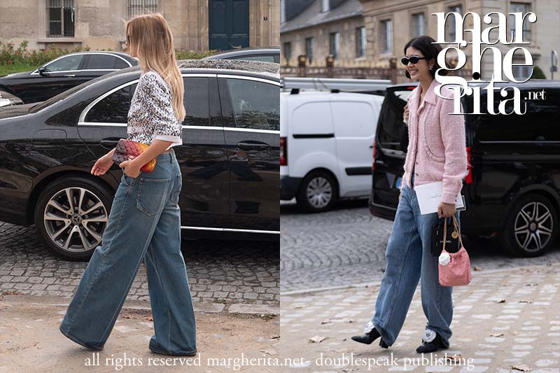 Le nuove tendenze moda jeans per il 2024, direttamente dallo street style di Chanel - Foto Charlotte Mesman