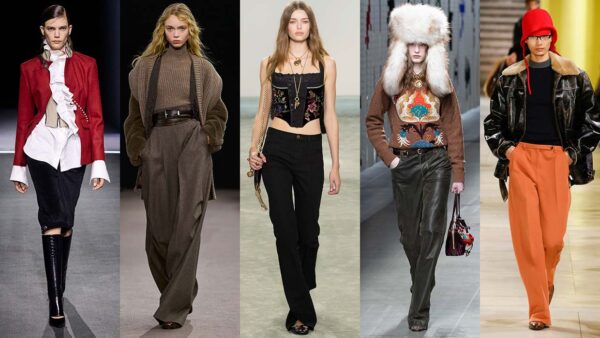 Tendenze pantaloni donna autunno inverno 2025 2026 - Photo courtesy of Dior, Max Mara, Chloé, Etro, Miu Miu
