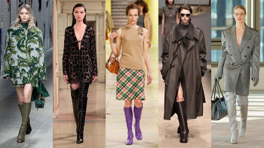Tendenza stivali inverno 2025/2026: alti, audaci e assolutamente protagonisti - Photo courtesy of Etro, Elisabetta Franchi, Miu Miu, Tod’s, Stella McCartney